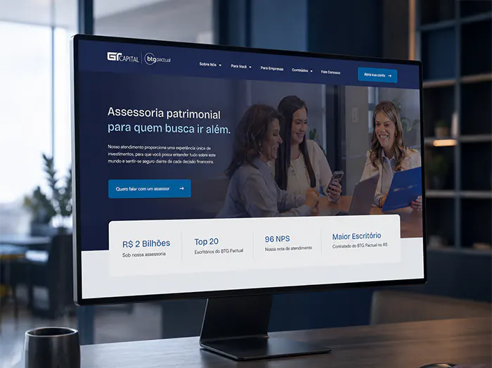 Projeto de site institucional da GT Capital